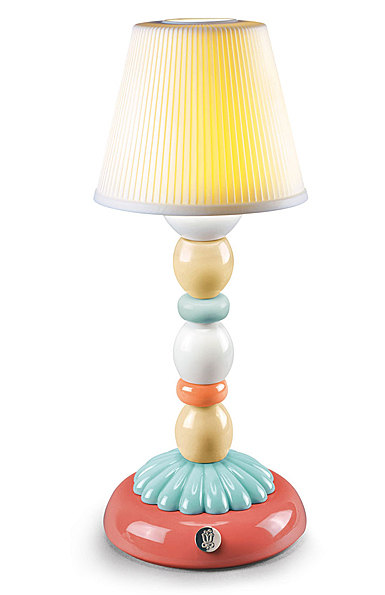Lladro Light And Fragrance, Palm Firefly Table Lamp. Pale Blue