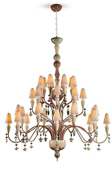 Lladro Classic Lighting, Ivy And Seed 32 Lights Chandelier. Large Model. Spices