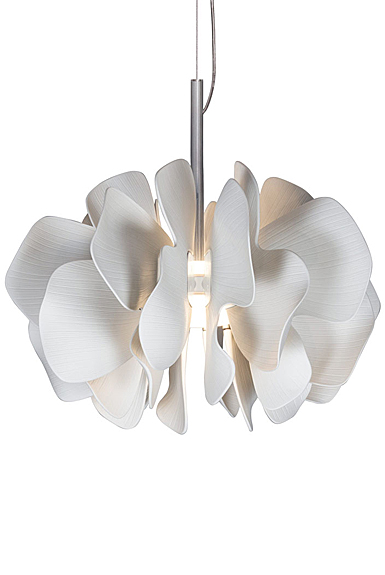 Lladro Modern Lighting, Nightbloom Hanging Lamp 40Cm. White.