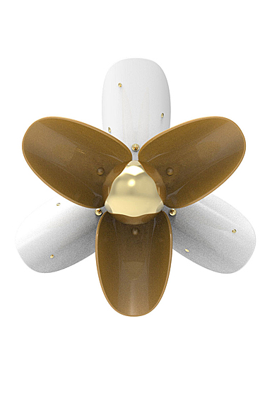 Lladro Modern Lighting, Blossom Wall Sconce. White And Gold.