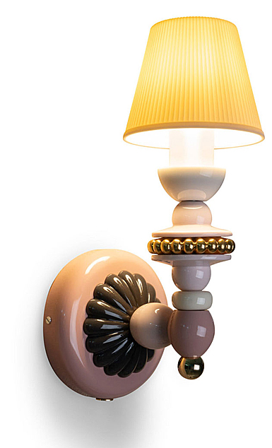 Lladro Modern Lighting, Firefly Wall Sconce. Pink And Gold.