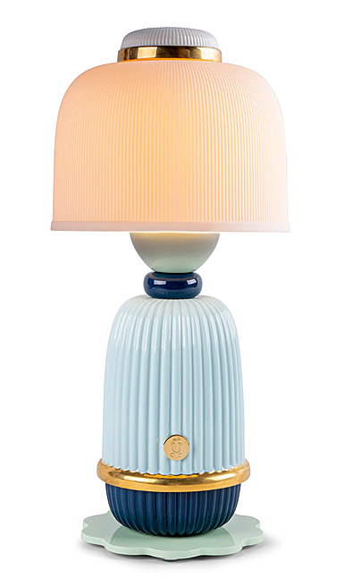 Lladro Light And Fragrance, Kokeshi Lamp - Blue