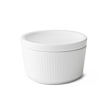 Royal Copenhagen, White Fluted Bowl With Lid 6.75oz.