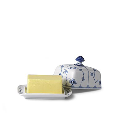 Royal Copenhagen, Blue Fluted Plain Butter Dish 14oz.