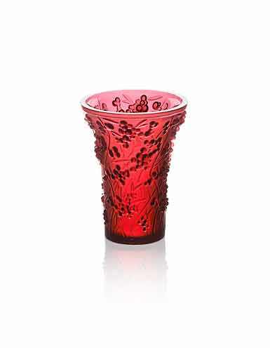 Lalique Paysage Baies Vase, Red