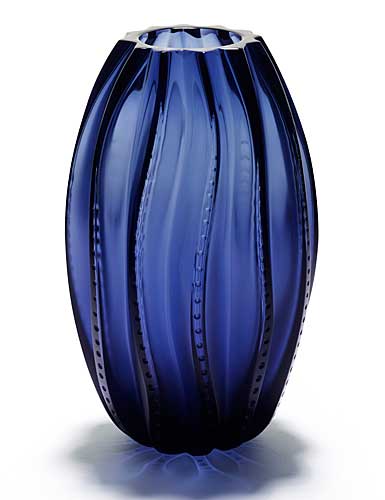Lalique Medusa Small Vase, Midnight Blue