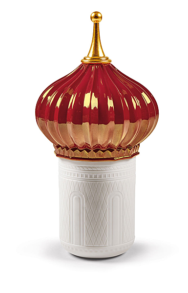 Lladro Light And Fragrance, North Tower Candle 1001 Lights (Ruby). Night Approaches Scent