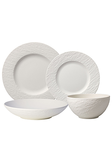 Villeroy and Boch Manufacture Rock Blanc 4 Piece Place Setting