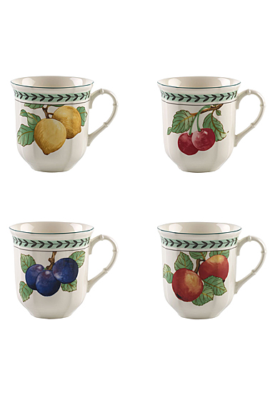 Villeroy and Boch French Garden Modern Fruits Jumbo Mug Set of 4 Assorted