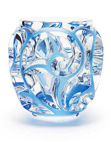 Lalique Tourbillons XXL Blue 10.5" Vase, Limited Edition