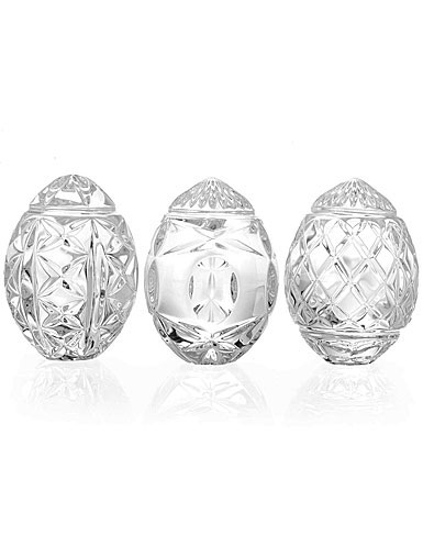 Waterford Crystal Egg Collectibles, Set of Three