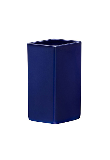 Iittala Ruutu Ceramic Vase 7.25" Dark Blue