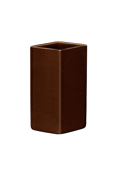 Iittala Ruutu Ceramic Vase 7.25" Brown