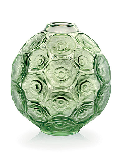 Lalique Anemones Bud Vase, Green