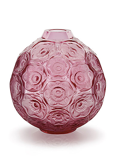 Lalique Anemones Bud Vase, Fuchsia