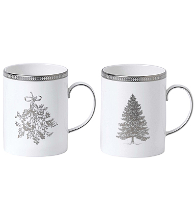 Wedgwood Winter White Mug Pair