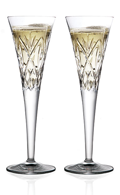 Waterford Huntley Best Wishes Toasting Flutes, Pair