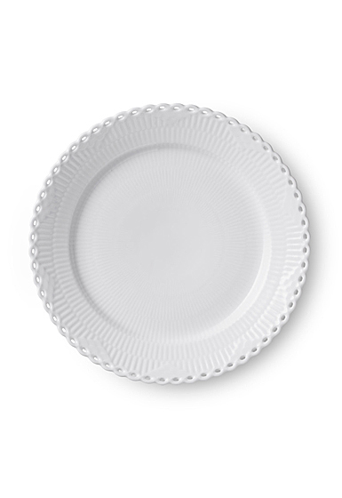 Royal Copenhagen White Fluted Full Lace Dinner Plate, Single
