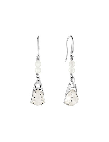 Lalique Icone Pierced Earrings, Silver