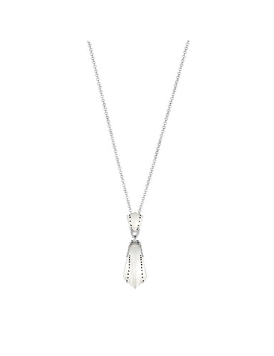 Lalique and Sterling Silver Icone Pendant Necklace, Clear