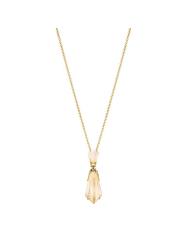 Lalique and Sterling Silver Icone Pendant Necklace, Gold Vermeil