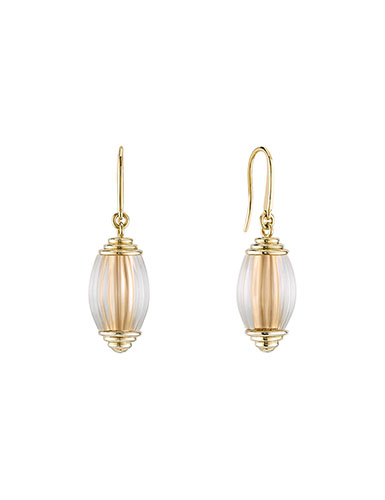 Lalique Vibrante Oval Pin Clasp Earrings, Gold Vermeil