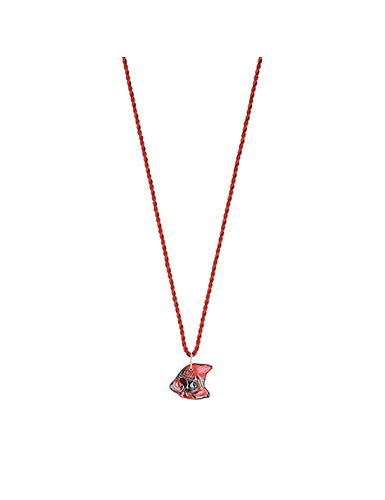 Lalique Poisson Fish Pendant Necklace, Red