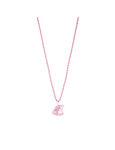 Lalique Poisson Fish Pendant Necklace, Pink