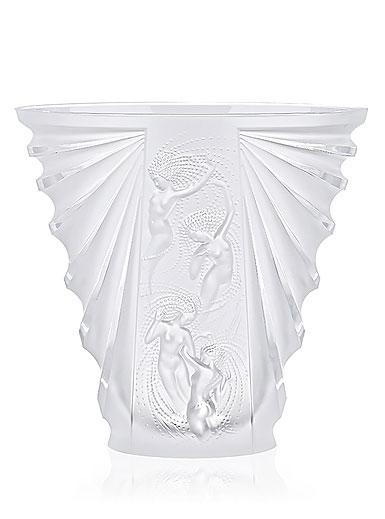 Lalique Naiades 12" Vase, Clear