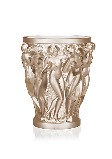 Lalique Bacchantes 5.75" Vase, Gold Luster