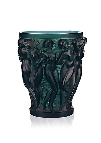 Lalique Bacchantes 5.75" Vase, Intense Green