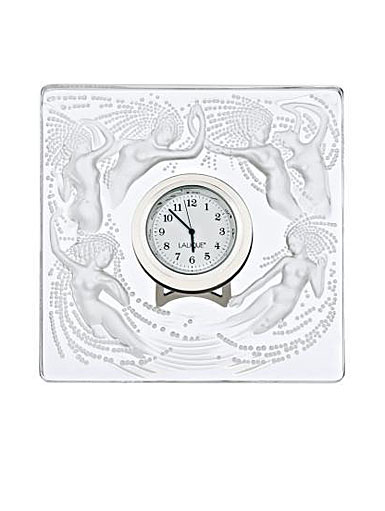 Lalique Naiades Crystal Clock, Clear