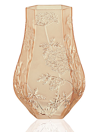Lalique Ombelles 11.5" Vase, Gold Luster