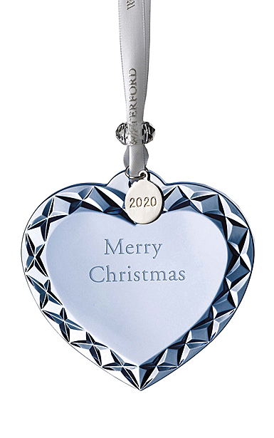 Waterford 2020 Heart Ornament Merry Christmas Topaz Ice