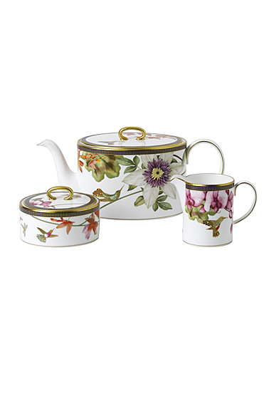 Wedgwood Hummingbird 3-Piece Tea Set (Teapot, Sugar and Creamer)