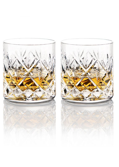 Waterford Crystal Huntley OF Straight Sided Whiskey Tumblers, Pair