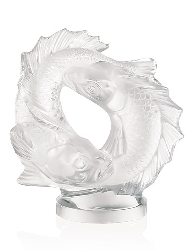 Lalique Double Fish 7.7" Sculpture, Clear