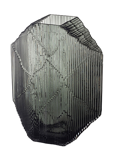 Iittala Kartta Glass Sculpture 12.5" Dark Grey