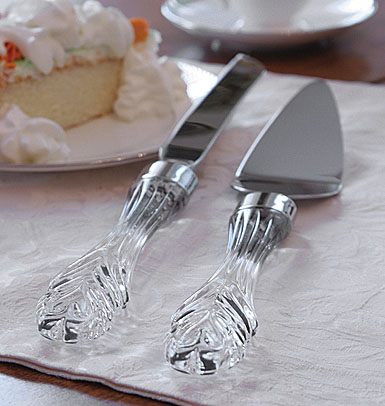 Waterford Wedding Cake Knife and Server, Crystal and Stainless Set