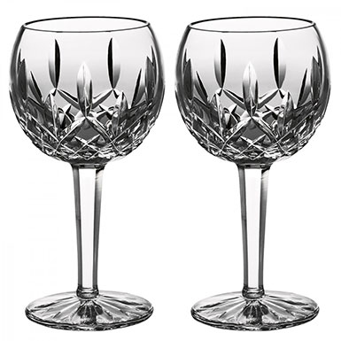 Waterford Crystal Lismore Balloon Wine Glasses, Pair