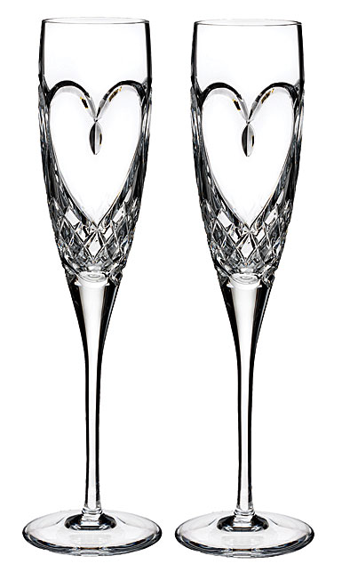 Waterford Crystal True Love Champagne Toasting Flutes, Pair
