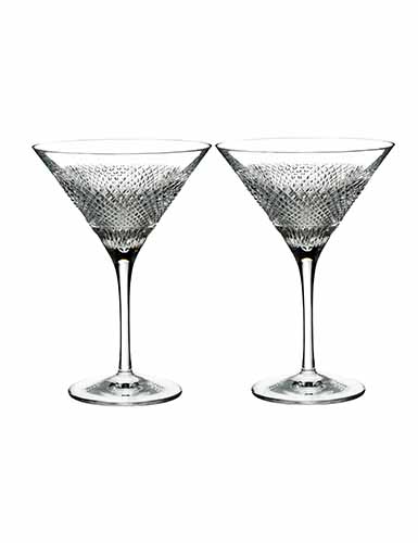 Waterford Crystal Diamond Line Martini Glasses, Pair