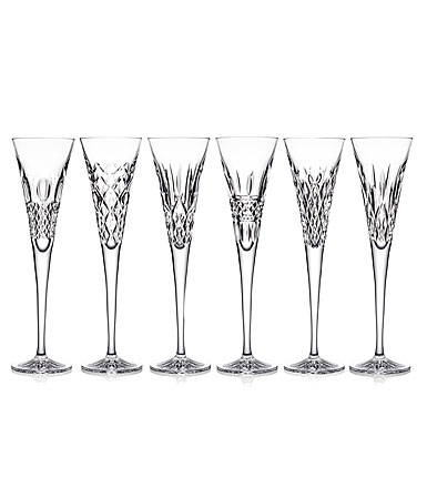 Waterford Heritage Toasting Flutes, Set of Six, Alana, Araglin, Colleen, Irish Lace, Lismore and Powerscourt