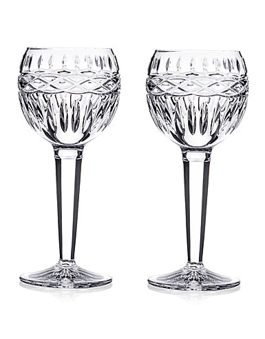 Waterford Crystal Kells Hock Wine Glasses, Pair
