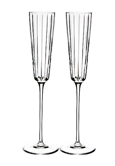 Rogaska Crystal Avenue Champagne Flute, Pair