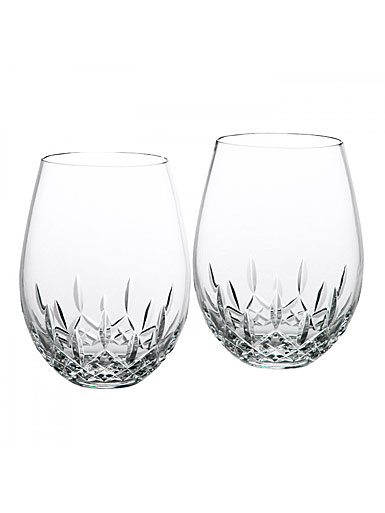 Waterford Crystal Lismore Nouveau Stemless Wine Deep Red Pair