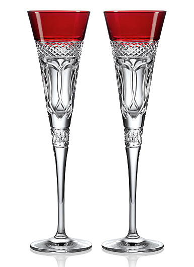 Waterford Crystal Times Square 2023 Flute Pair Red