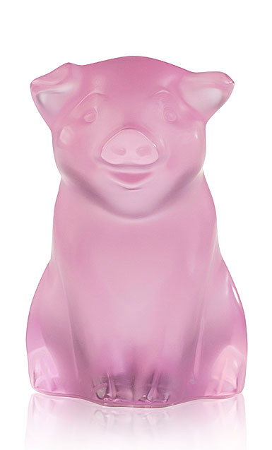 Lalique Cochon, Pig Sculpture, Pink, Limited Edition Of 130