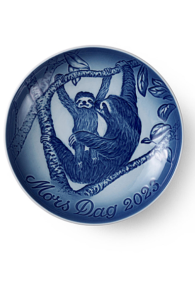 Royal Copenhagen Bing and Grondahl Mother's Day Plate 2023 - Sloth With Young