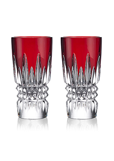 Waterford New Year Celebration Red Shot Glasses, Pair